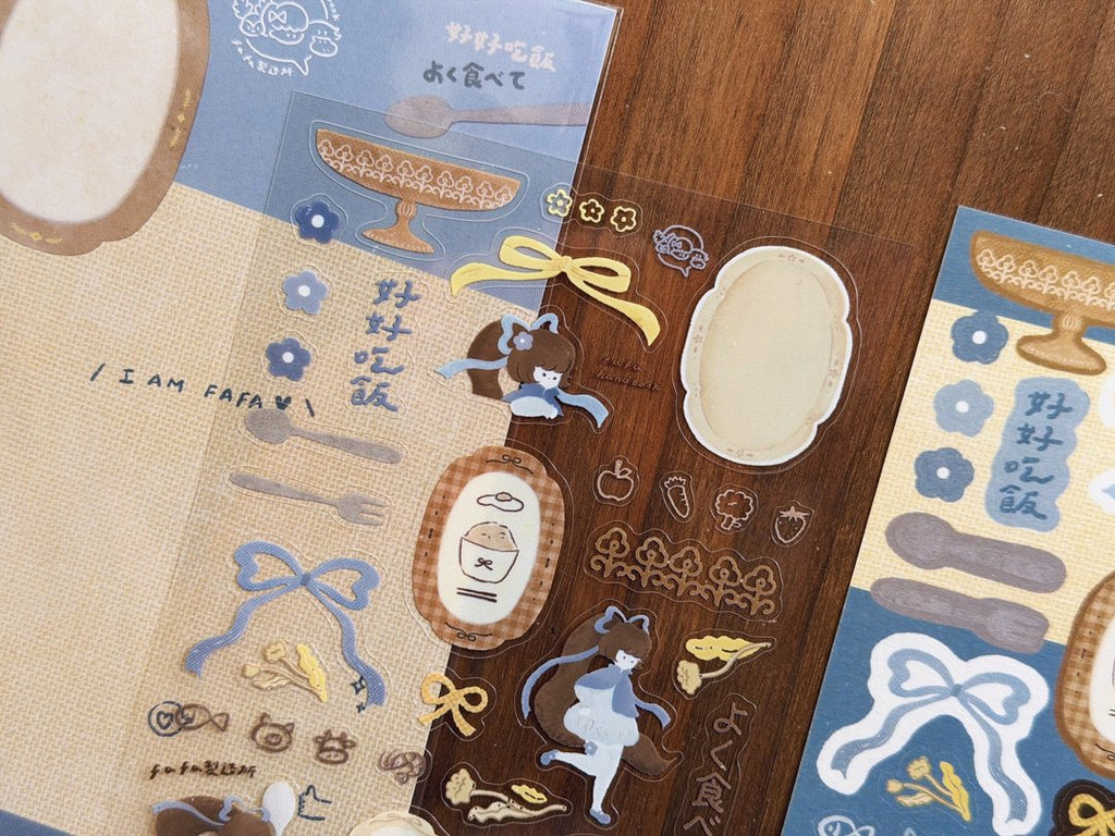 Fa Fa - Eat Well, Sleep Well, Be Happy PET + Washi Sticker Set