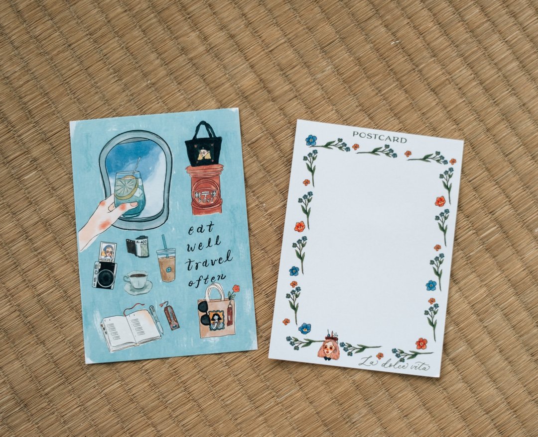 La Dolce Vita - Eat Well, Travel Well Postcard