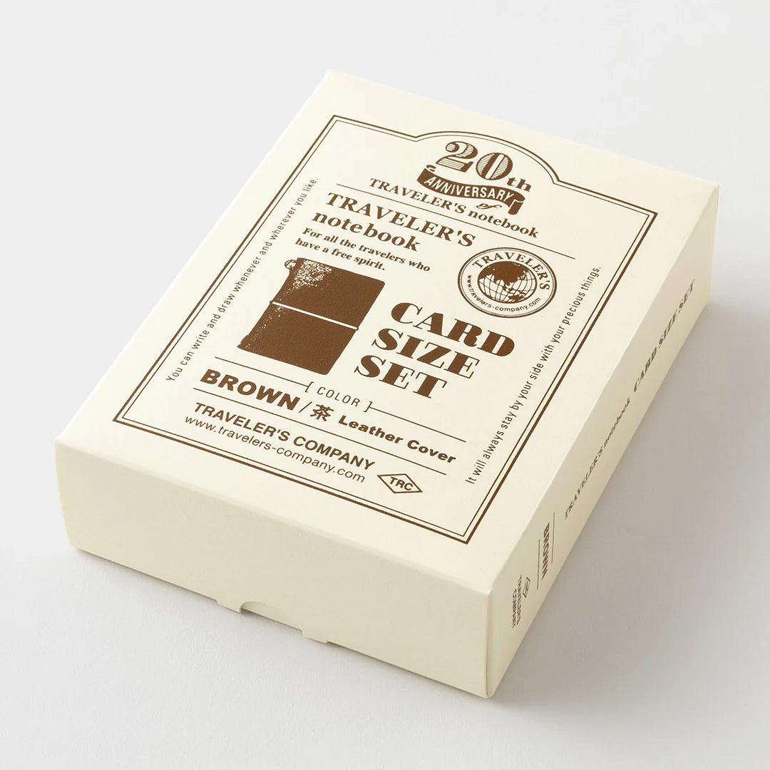 Traveler's Notebook Card Size 20th Anniversary Set - Brown