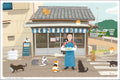 TabiNeko - Fresh Fish Shop in Cat Town Postcard