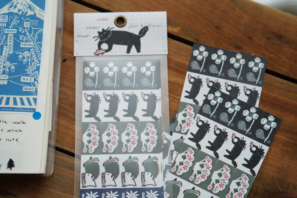 [Pre-Order] IvySnow - Fur & Flora Label Sticker Sheets