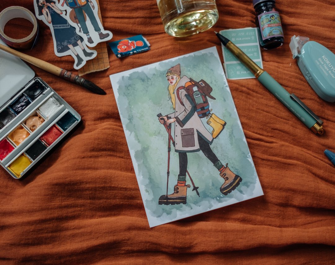 La Dolce Vita - Tuesday Hiking Girl Postcard