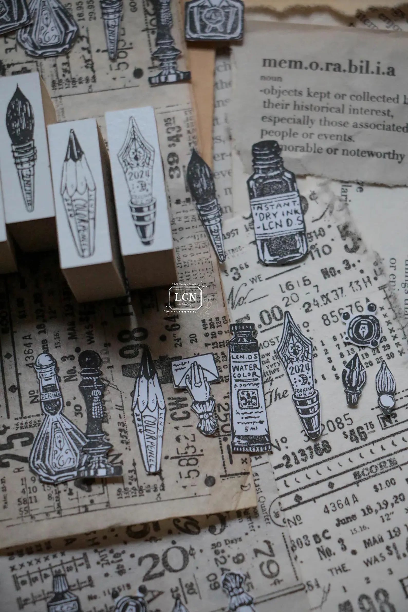 LCN - On the Desk II Rubber Stamp Set