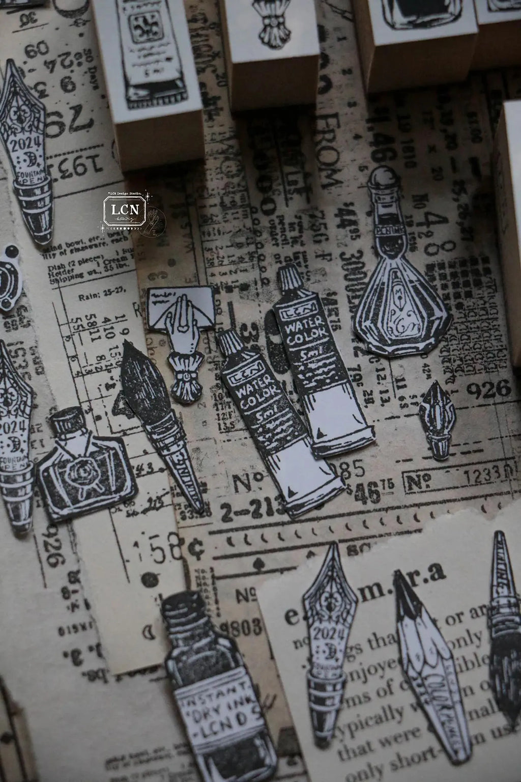 LCN - On the Desk II Rubber Stamp Set