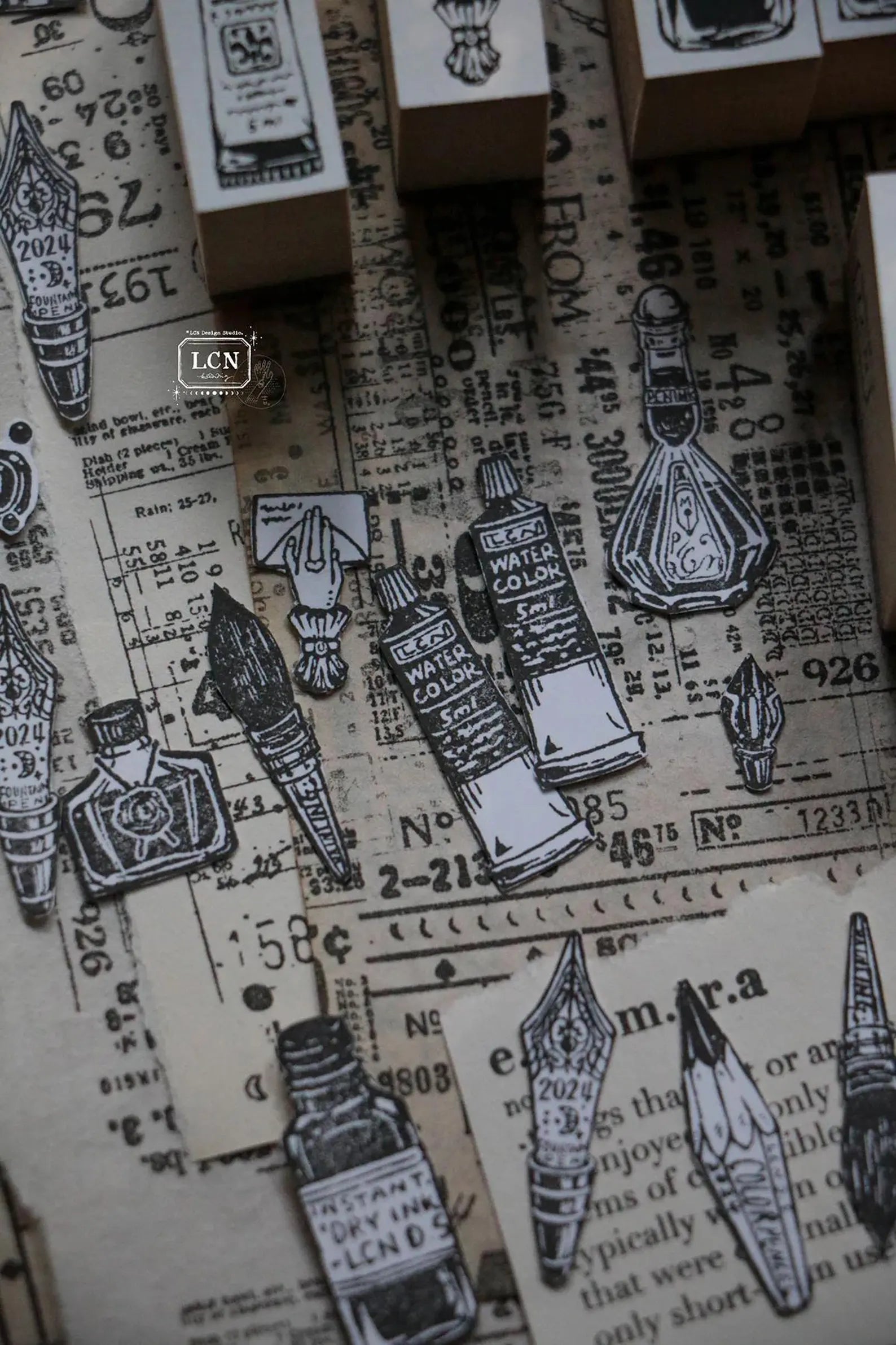 LCN - On the Desk II Rubber Stamp Set