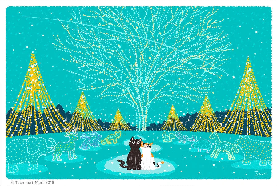 TabiNeko - Illumination of the forest Postcard