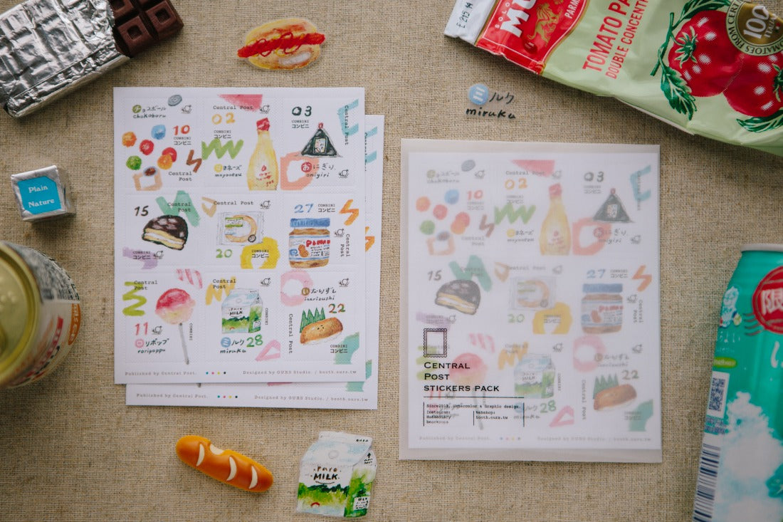 OURS - Convenience Store Stamp Sticker Sheet