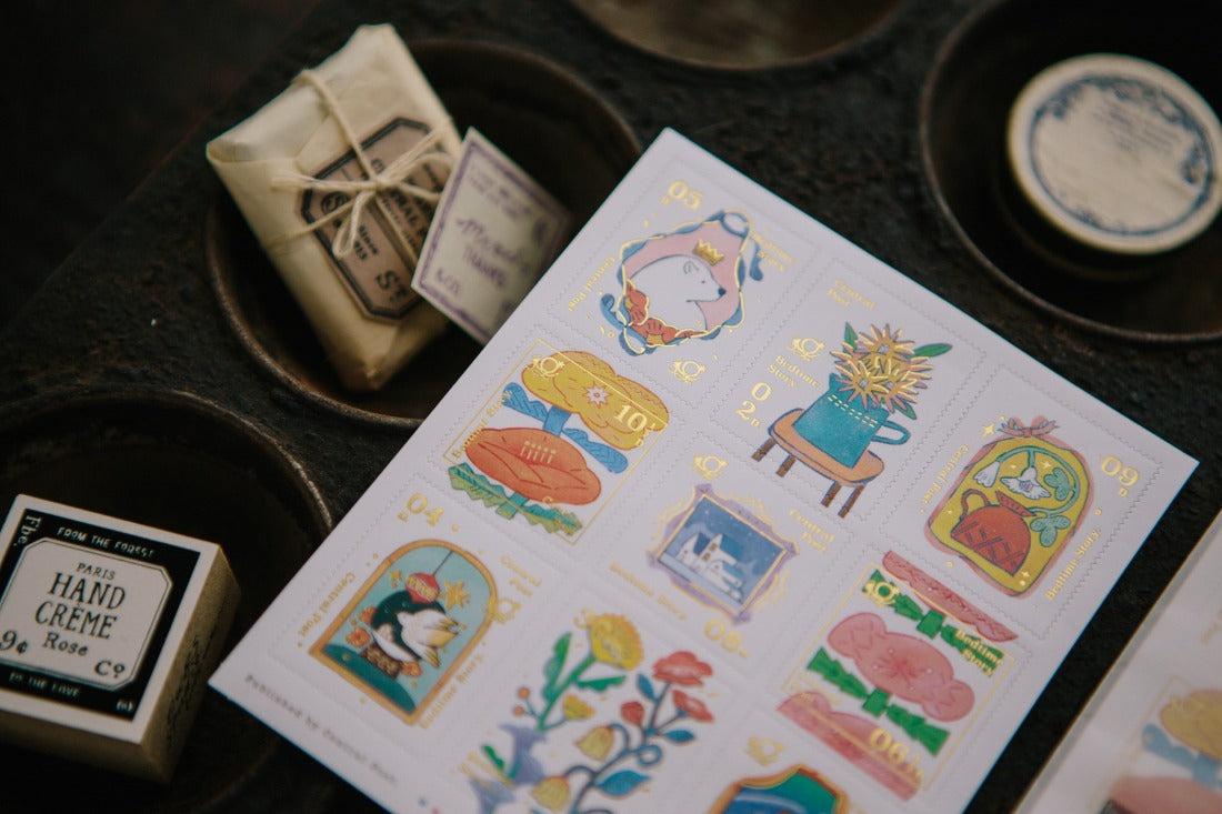 OURS - Bedtime Story Stamp Sticker Sheet