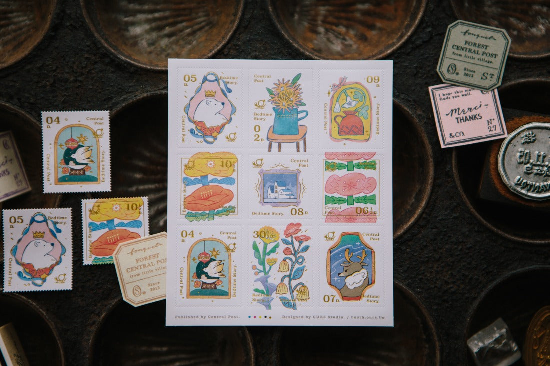 OURS - Bedtime Story Stamp Sticker Sheet