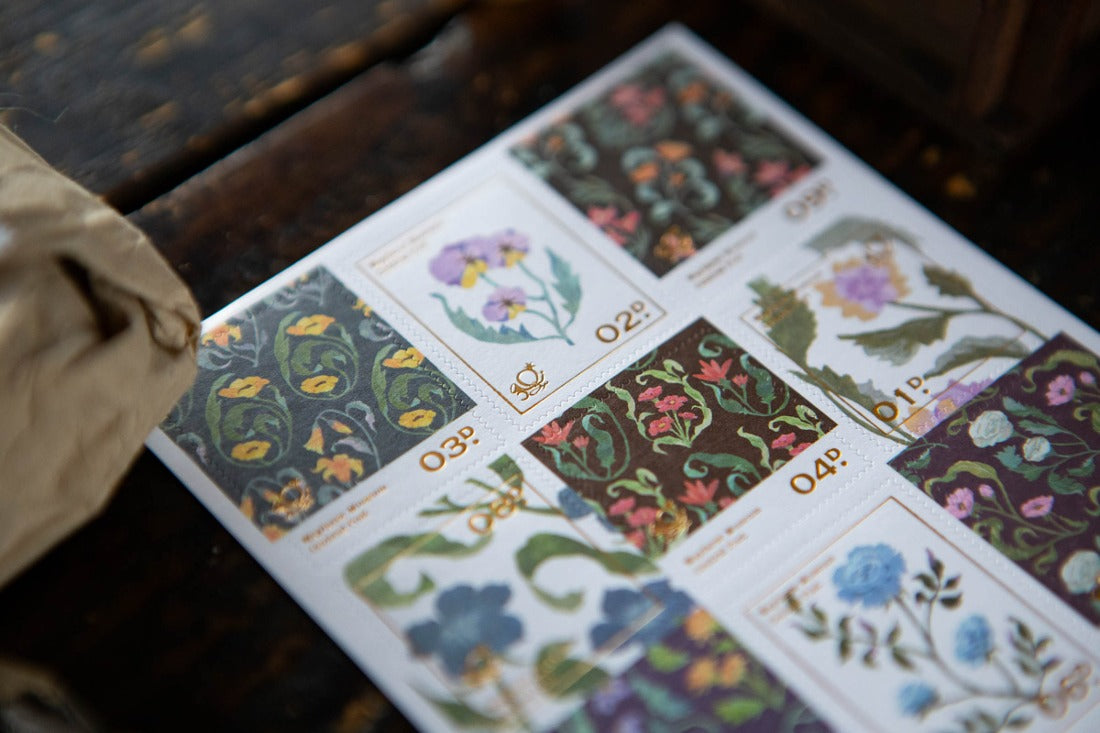 OURS - Botanical Journal Stamp Sticker Sheet
