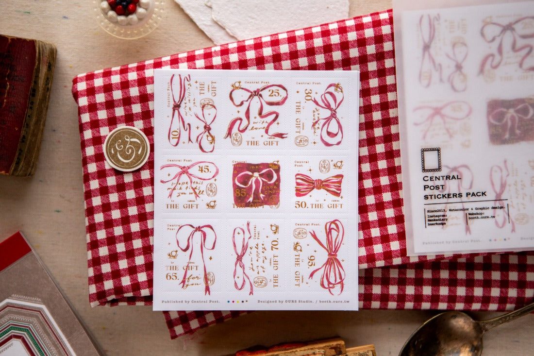 OURS - Ribbon Bow Stamp Sticker Sheet