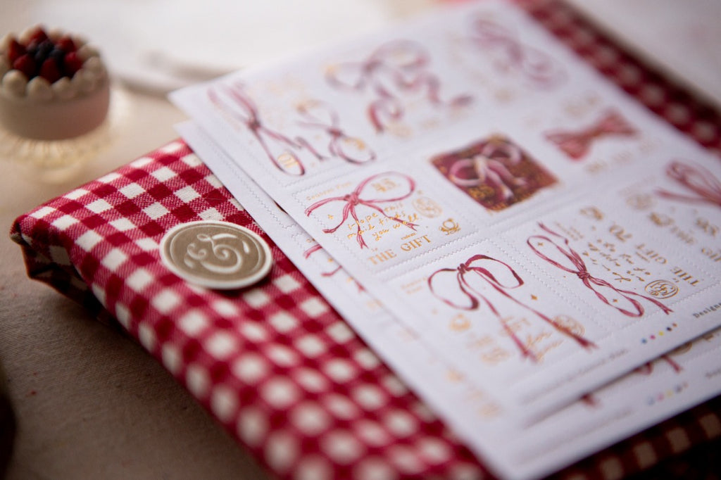 OURS - Ribbon Bow Stamp Sticker Sheet