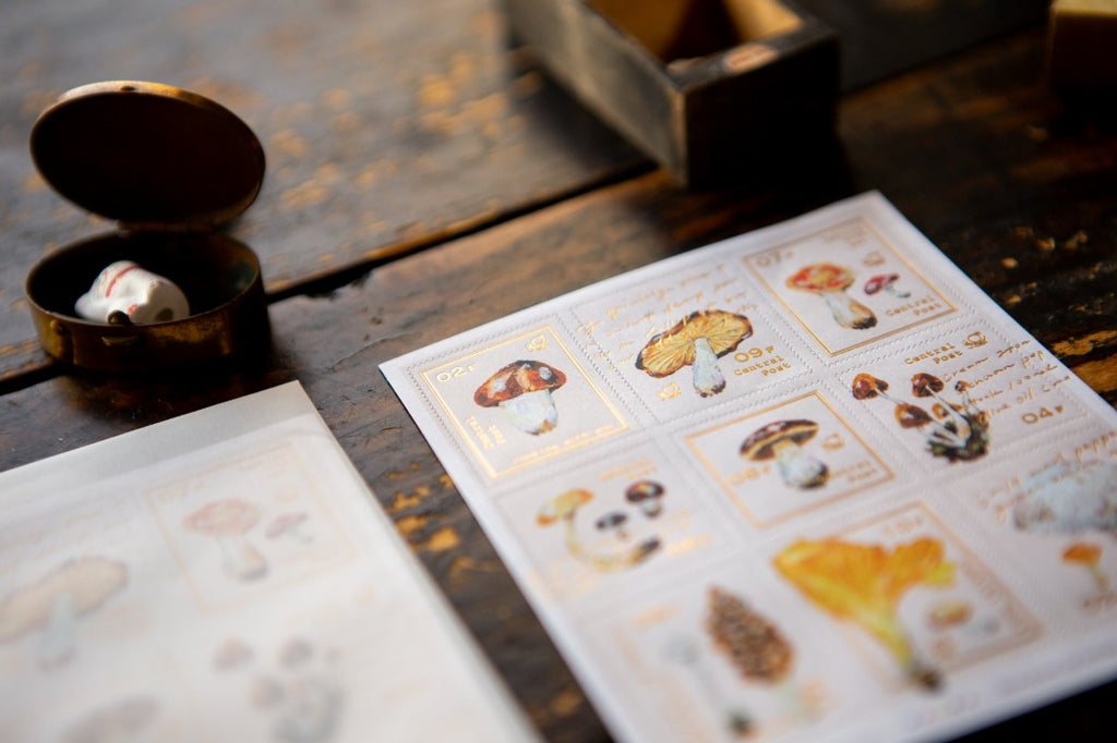 OURS - Mushroom Recipe Stamp Sticker Sheet