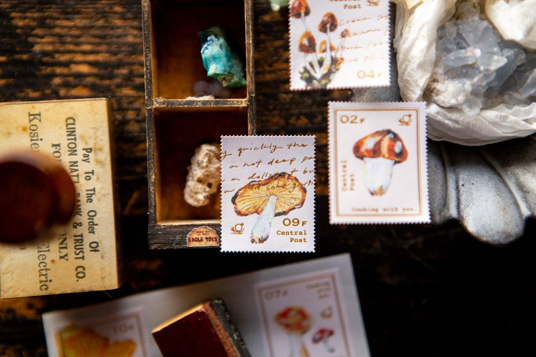 OURS - Mushroom Recipe Stamp Sticker Sheet