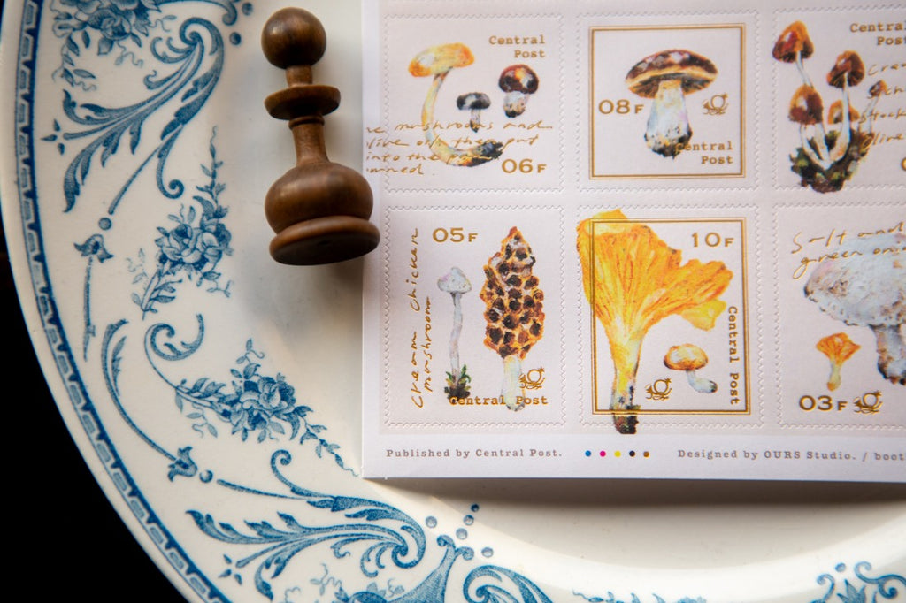 OURS - Mushroom Recipe Stamp Sticker Sheet