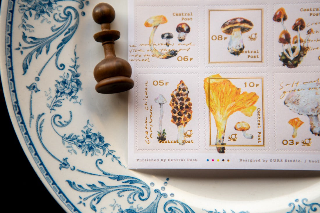 OURS - Mushroom Recipe Stamp Sticker Sheet