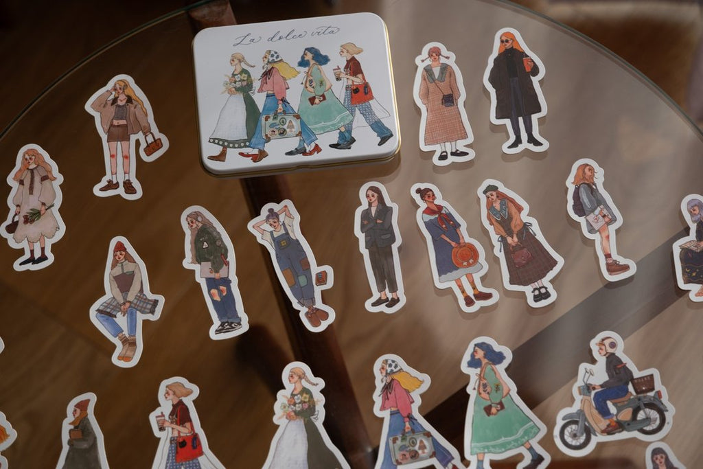 La Dolce Vita - We Move Forward Happily Tin Box Sticker Set