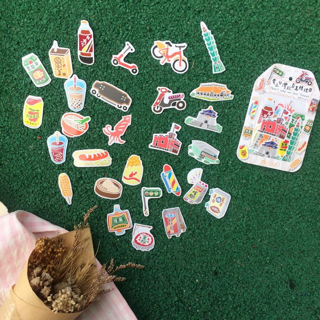 Yarnball - A Million Reasons to Love Taiwan Hand-Cut Mini Stickers