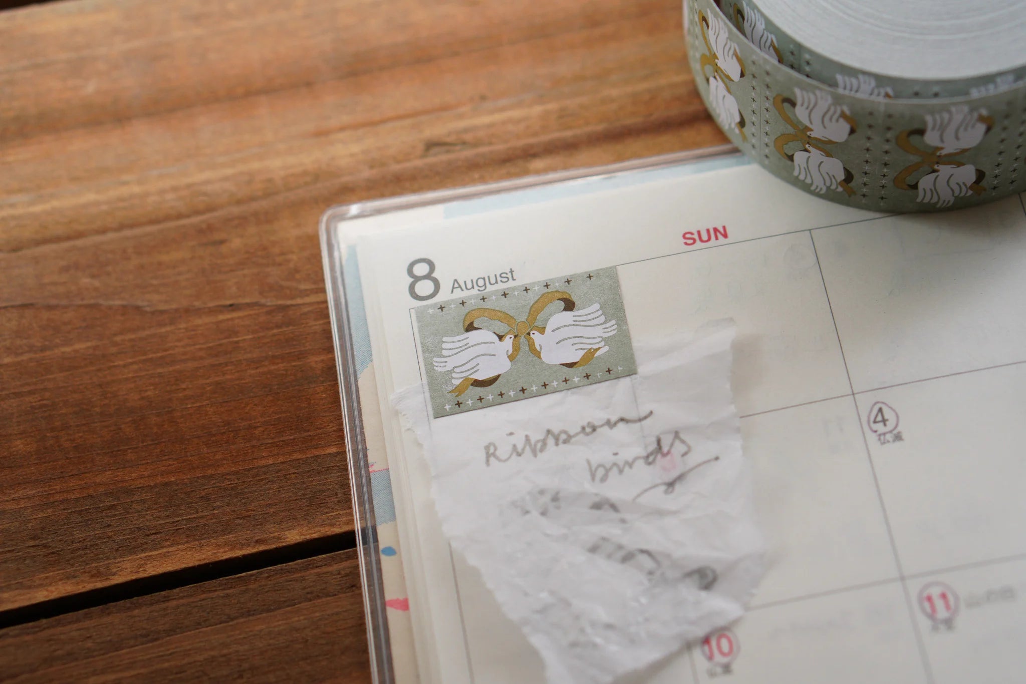 [Pre-Order] IvySnow - Ribbon Birds Label Sticker Roll