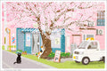 TabiNeko - Barber Shop on Sakura Street Postcard