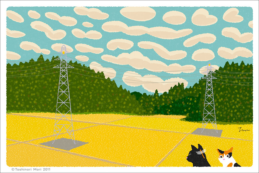TabiNeko - Scallop Clouds Postcard