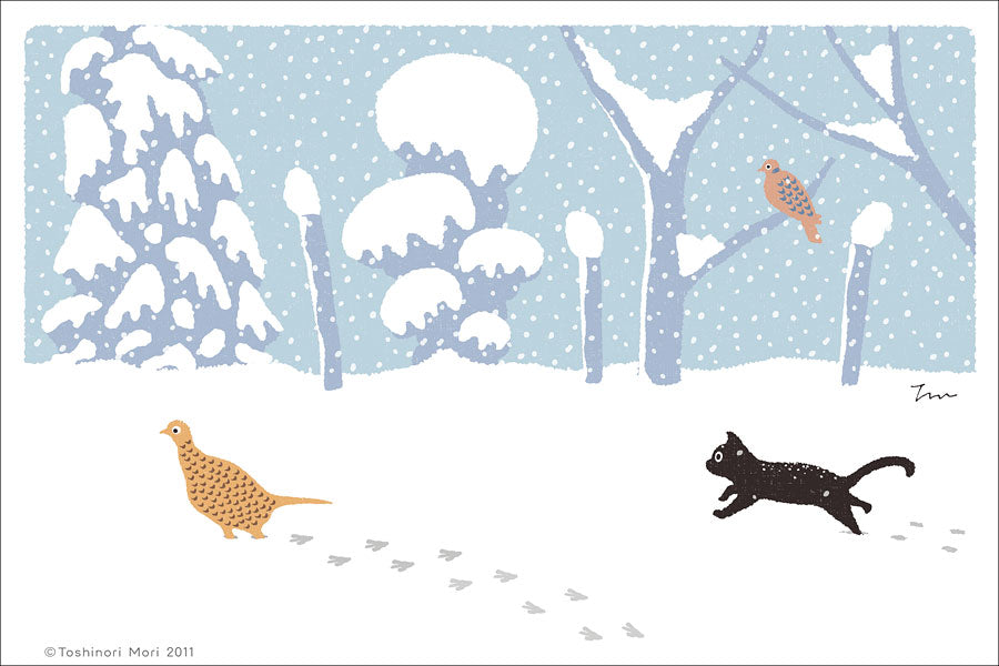 TabiNeko - Snow Footprints Postcard