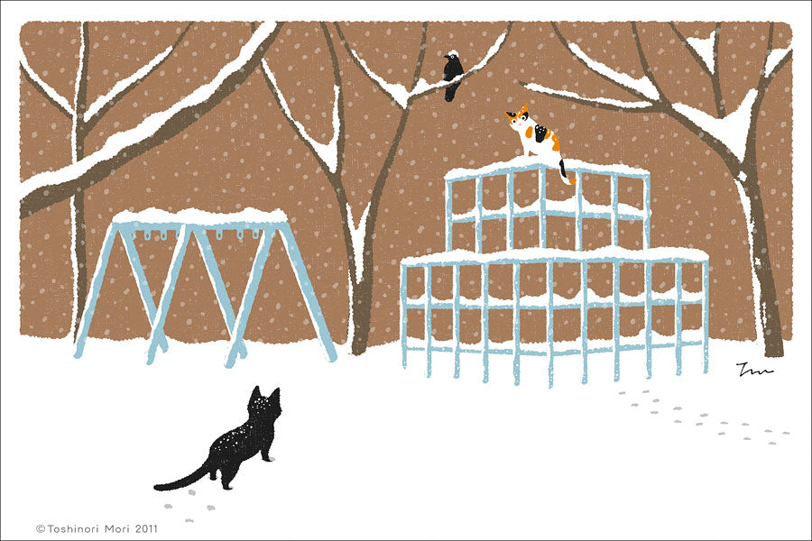 TabiNeko - Snow Jungle Gym Postcard