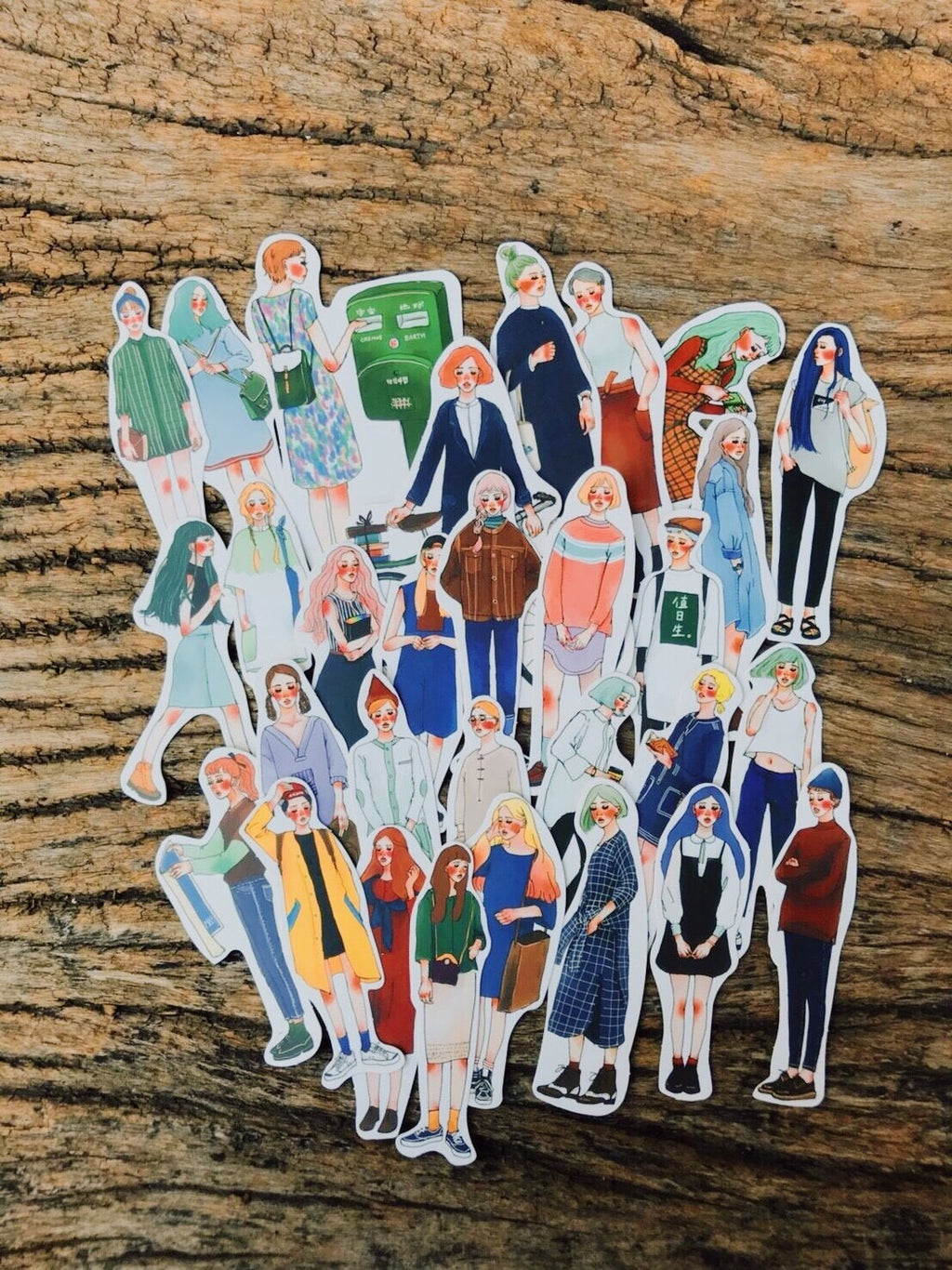 La Dolce Vita - Stationery Shop Girl Sticker Set with Tin Box