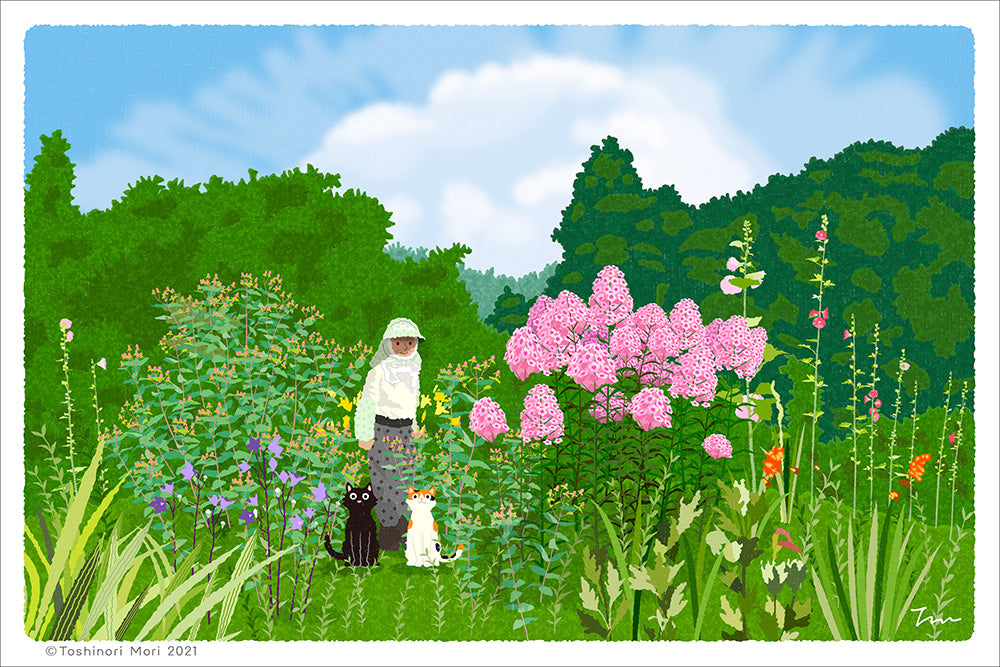 TabiNeko - Summer Day Garden Postcard