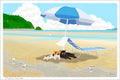 TabiNeko - Summer Parasol Postcard