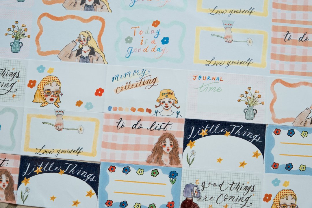 La Dolce Vita - Sweet Conversations Memo Writable Stickers (with release backing paper)