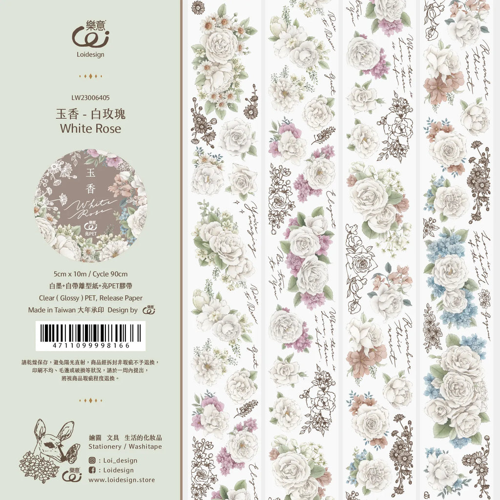 Loi Design - White Rose PET Tape
