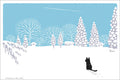 TabiNeko - Winter Hikoki Clouds Postcard